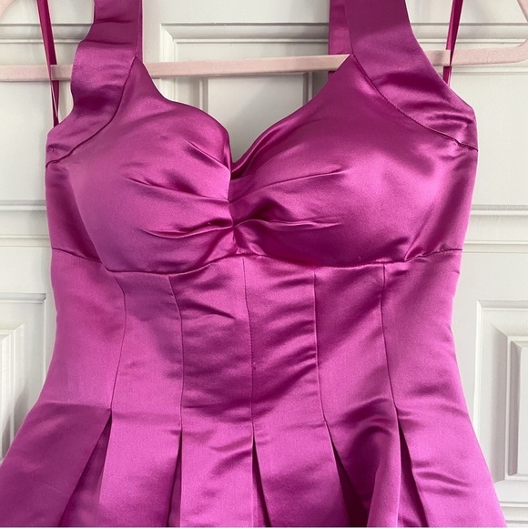 Moda International Pink 100% Silk Party Dress Halter Barbie Fit & Flare Size 2 - Picture 3 of 17